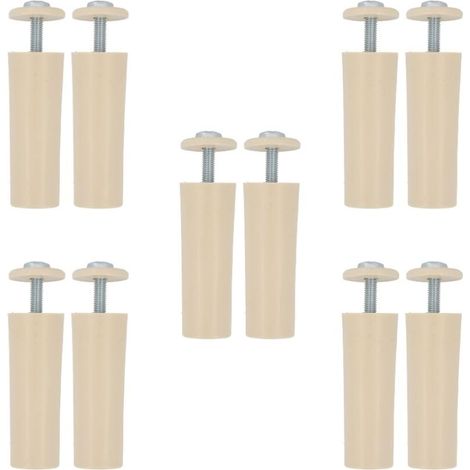 Pack de 10 Butées pour Volets Roulants Amortisseur avec Vis M5 Antirouille et Rondelle Extérieure Résistant aux Intempéries Longueur 40 mm Couleur Ivoire (1/5)