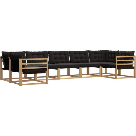 Outdoor Sofa Set with Cushion 7 pcs White and Black vidaXL (1/5)