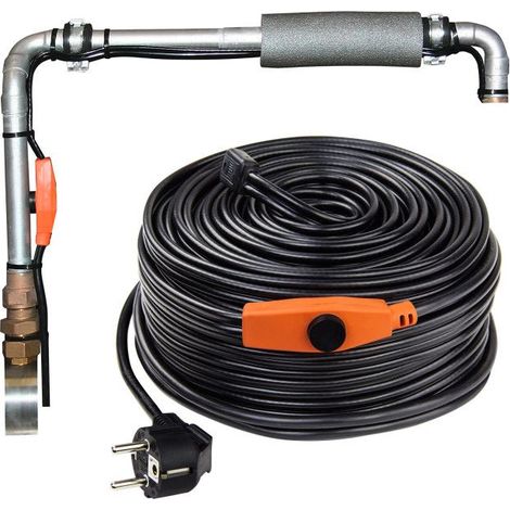 Câble chauffant - 8 m - 128 W - avec thermostat antigel
