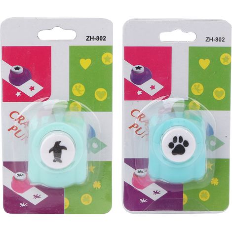 2pcs Punch Craft Set Mini Paper Hole Punch Penguin Bears Paw Shapes Punchers for Paper Crafts DIY Scrapbooking Supplies (1/5)