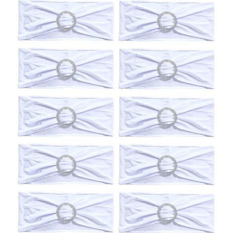 Ensemble de 10 pièces pour la décoration de chaises : attaches élastiques pour housses de chaises avec boucles, idéales pour les mariages, les fêtes, les événements et la décoration de cérémonies en g (1/5)