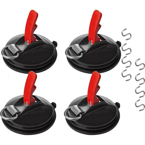 Filiyano – support de voiture – Ensemble de 4 crochets à ventouses, ensemble multifonctionnel robuste pour support de voiture, bagages, tente, tendeur (1/5)