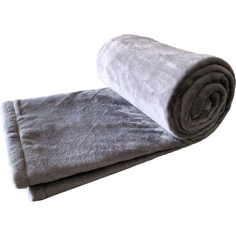 Couverture Chauffante 180 x 200 cm 9 réglages de Chaleur 1 à 12 Heures Minuterie d'arrêt Automatique Protection Contre la surchauffe, Bed Fast Flanelle Lavable Gris Réversible