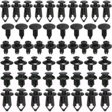 Clips Voiture, 190 Pièces Rivet Clips Plastique Rivets Plastiques Fixation de Protection avec Différentes Formes et Tailles Universel pour Auto Voitures Panneaux Garnitures de Portières (1/5)