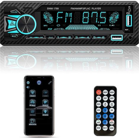 Autoradio Bluetooth 5.1 Mains Libres 1 Din Aux Mp3 2 Usb Am Fm Lcd Display 1801 24v (1/5)