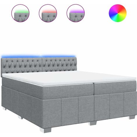 Maison Exclusive - Cama box spring con colchón tela gris claro 20