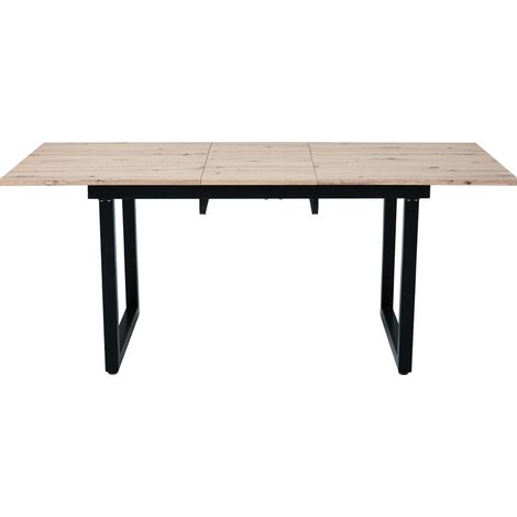 Tavolo da pranzo allungabile industriale MDF effetto rovere nero 140/180x80x75 cm (1/5)