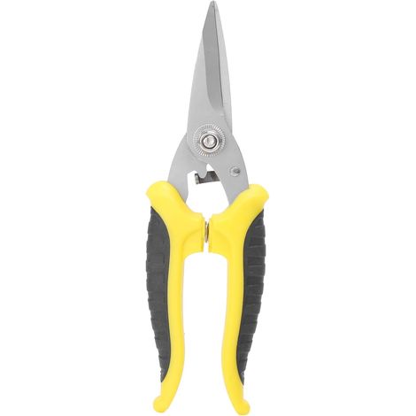 Ciseaux d'électricien, ciseaux pratiques et portables, lames robustes et poignées en caoutchouc souple, adaptés aux électriciens et techniciens (ciseaux d'électricien de 18 cm, noir/jaune)
