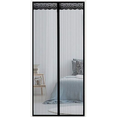 Verstärktes magnetisches Fliegengitter für Fenster und Türen – wird am gesamten Rahmen befestigt, kein Bohren erforderlich – 109 x 229 cm (43" x 90") – schwarz (1/4)