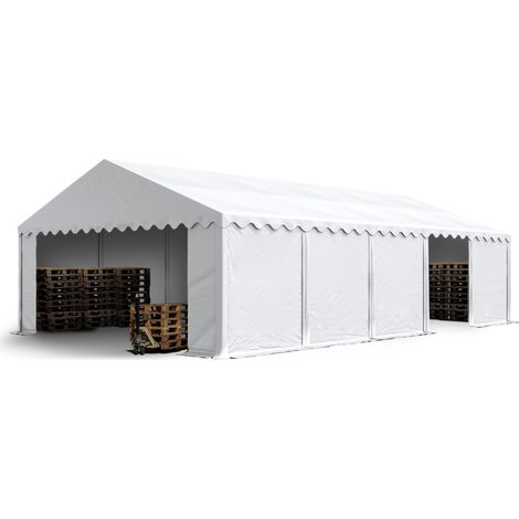 TOOLPORT Storage tent 5x10 m PVC 700 N waterproof shelter white (1/5)