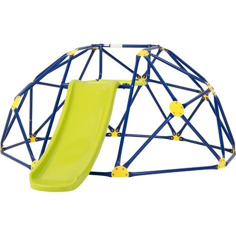 Cupola di arrampicata e set da gioco con scivolo capacità di carico di 180KG, Parco giochi per bambini Giallo (1/5)
