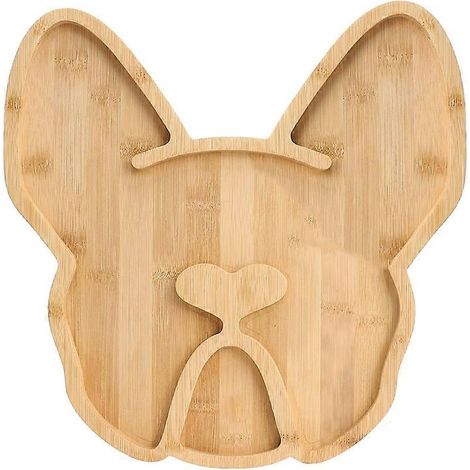Plateau à fromage Bouledogue français, plateau de charcuterie extra large en bambou, motif bouledogue français, plateau apéritif amusant de 30 cm (1/5)