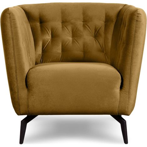 KONSIMO CORDI Gepolsterter Sessel mit Beinen, Honig (1/5)