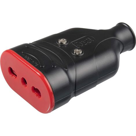 1PZ PRESA ALTA RESISTENZA 'ELA PLUG' 2 POLI + TERRA 10/16A - COLORE NERO (1/4)