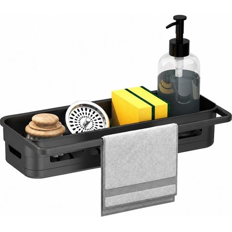 Égouttoir sous évier, en acier inoxydable, organisateur de rangement mobile pour plan de travail de cuisine (1/5)