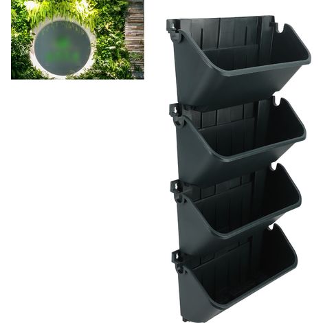 Diseño de jardín vertical – Colgante de pared de PP con 4 macetas – Diseño innovador – Montaje en pared (1/5)
