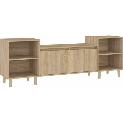 Meuble TV, Étagère TV, Meuble de Salon, Moderne Chêne sonoma 160x35x55 cm Bois d'ingénierie OIB6797E (1/5)