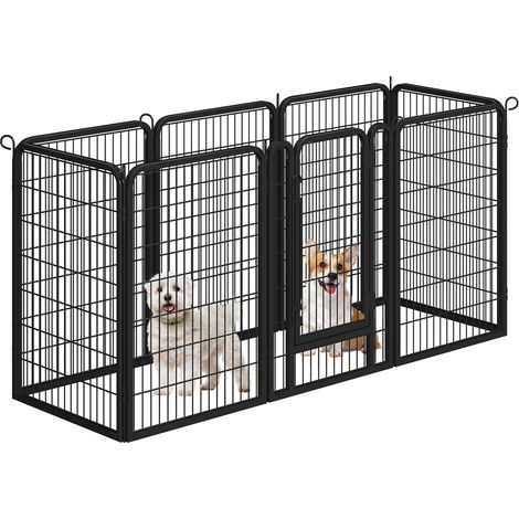 Yaheetech – Parc pour chien 100 cm – Enclos en métal galvanisé 8 panneaux – Sécurisé avec serrure – Pour gros chiens et animaux divers (1/5)