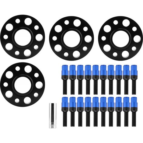 Jeu de 4 Entretoises de Roue 20mm Alésage Central PCD 5x112 pour S4/S5/S6/SQ5/ALLROAD/A7 Bleu (1/5)