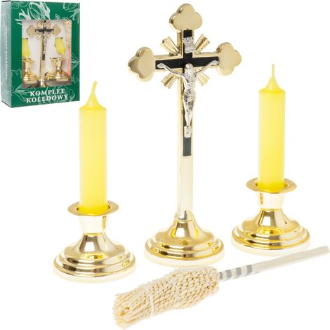 Juego de villancicos con aspersor dorado tradicional para villancicos, 19 cm (1/4)
