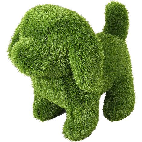 Figura di Erba Artificiale Cane 30x50x46 cm per Decorazione  Ideale per giardino, terrazza e casa