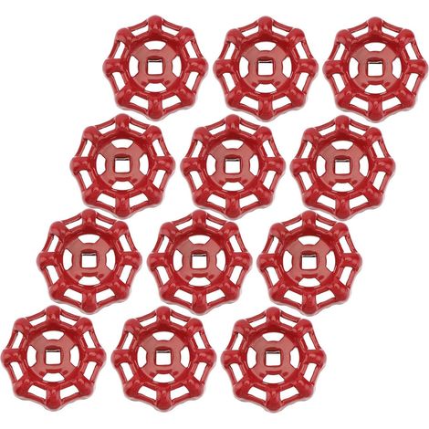 12 Pièces Poignée en Fonte Rouge pour Vanne (1/5)