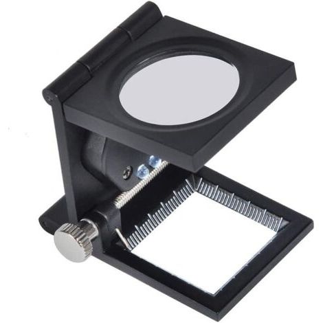 QORVA-Loupe en Tissu - 1 pc LED Pliable Support Tissu Tissu loupe carrée loupe Pliable 10X lentille Montre bijoutier Outil Haute définition (1/4)