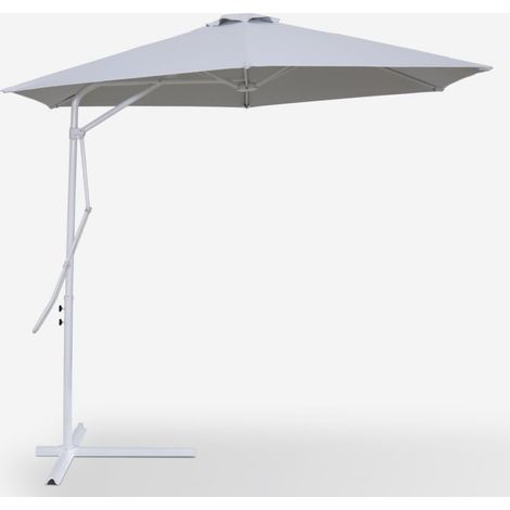 Regenschirm 3 Meter Dezentraler Arm Weiß Sechskantstahl Anti UV Dorico