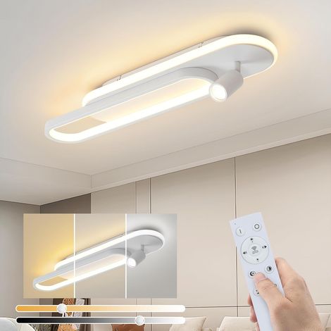 GBLY Lámpara de techo LED : 46W Blanco Lámpara de cocina regulable con 1 foco de techo y mando a distancia Diseño moderno 3000K - 6500K Lámpara de dormitorio para el hogar Apartamento Galería