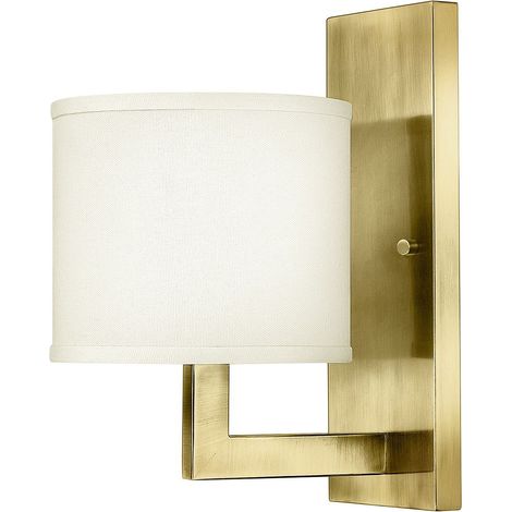 Elstead Hinkley Hampton Applique avec abat-jour classique en laiton brossé 1x E27