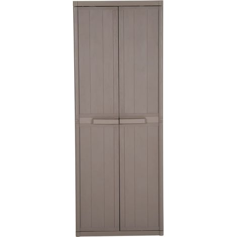 Meuble de Rangement,Armoire de rangement jardin Marron 65x45x172 cm PP Aspect bois -52089 (1/5)