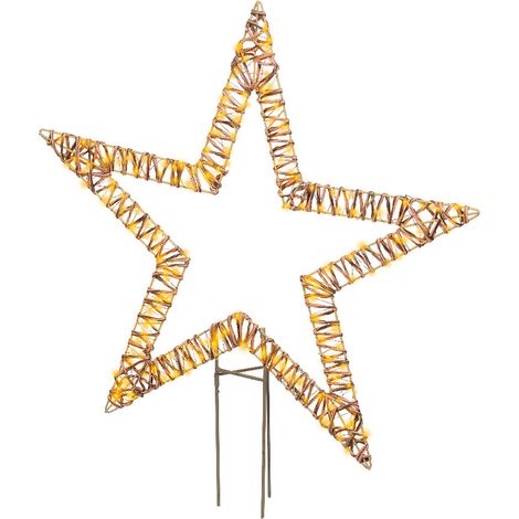 Lumineo Micro-LED Stern Braun Ø 76 cm Höhe 92 cm 200 Lichter - klassisch warm