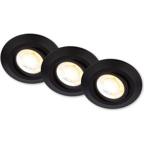 3er Set LED Einbaustrahler 230V LED Einbauleuchten Spots schwenkbar CTS Ra90