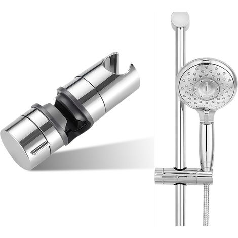 support de pommeau de douche, support de douche amovible en ABS, réglable de 19 à 25 mm de diamètre pour barre coulissante, support de pommeau de douche de rechange (1/5)