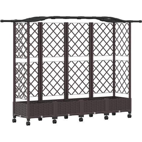 Maison Exclusive - Hochbeet mit Rankgitter und Dach Braun 203,5 x (1/5)