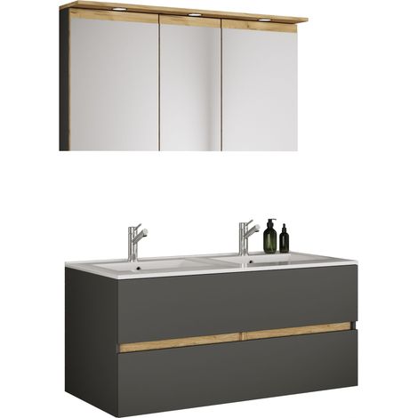 VCM - Ensemble de meubles de salle de bains avec lavabo Cosila-I 111 H. 110 x B. 111 x T. 51 cm