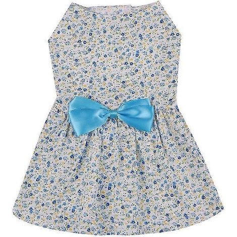 Vestido floral para perro, lindo, estilo broche, vestido de princesa con lazo fino, pequeño, fresco, dulce, sección primavera verano, vestidos de boda, falda para perro y gato 6 (1/5)