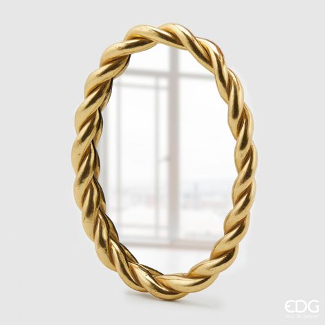 EDG Enzo De Gasperi Specchio Torchon Ovale 26 x 35 Cm Gold