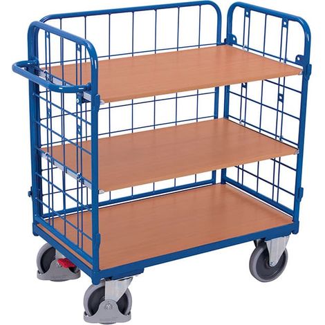 VARIOfit Etagenwagen niedrig 1.200 x 800 mm 3 Böden 3 Wände (1/3)