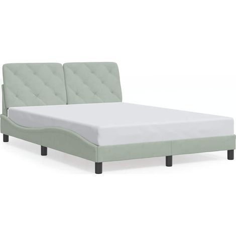 Maison Exclusive - Cadre de lit sans matelas gris clair 120x200 cm velours