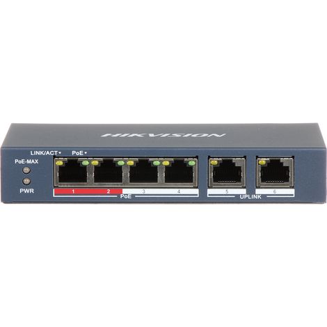 Hikvision DS-3E0106P-E/M 4-Port PoE-Switch (1/4)