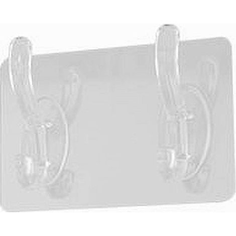 TRADE SHOP - Set 2 Pz Ganci Adesivi Appendino Doppio 2 Posti Casa A Parete Trasparente 87759 - (1/2)