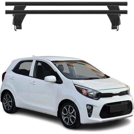 OMAC Dachträger Querträger Alu für Kia Picanto III 2017-2026 – Abschließbar – T-Nut – City-Crash-getestet – Max. 50 kg Schwarz (1/5)