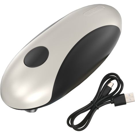 Ouvre-boîte électrique rechargeable par USB, démarrage automatique en une seule touche, lames en acier inoxydable, portable et léger pour la maison, la cuisine et les voyages en camping. (1/5)