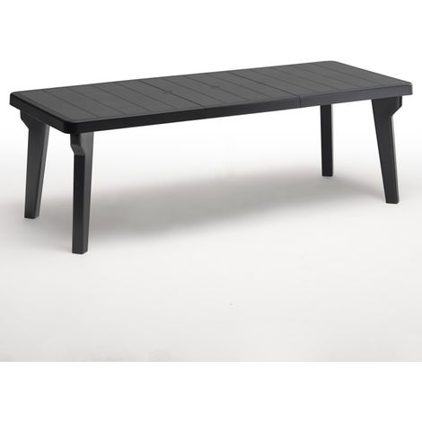 Tavolo da giardino allungabile in plastica BERG 160-220x90x74 cm - Antracite (1/5)