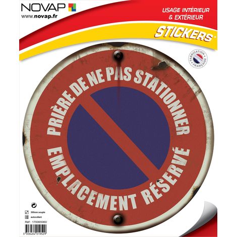 Panneau vintage Prière de ne pas stationner emplacement réservé - Adhésif Ø300mm - 4019529