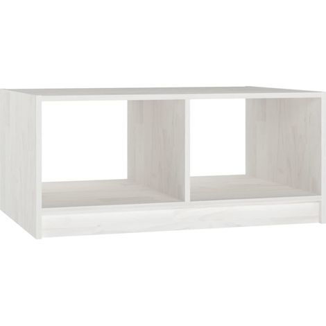 Maison Exclusive - Tavolino da Salotto Bianco 75x50x33,5 cm Legno Massello di Pino