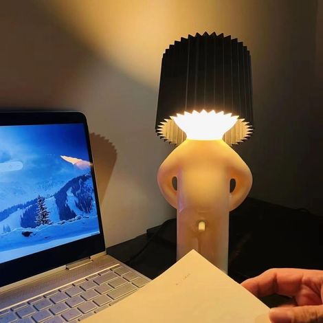 Lampada da comodino con interruttore di alimentazione per uomo, fidanzato, Natale, San Valentino, regalo per lui/lei, divertente, timido, piccola luce notturna (1/5)