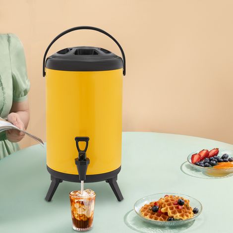 Distributeur de boissons 10L en acier inoxydable, récipient isotherme avec bec verseur, distributeur de boissons chaudes et froides pour les fêtes (1/5)