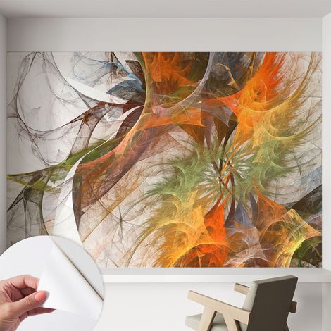 Selbstklebend Tapete modern Wohnzimmer - Wanddekoration - einfach anzubringen Abstraktes Kaleidoskop 152x104 cm (1/5)